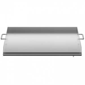 Plita inox pentru gratar pe carbuni, gaz sau electric, Vivatechnix Plancha Inox, 81 x 43 x 6 cm, cu manere - Img 3