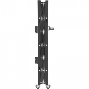Poarta pliabila acordeon, Otel, Negru, 2 x roti, Latime extinsa 190 cm, Inaltime 124 cm - Img 4