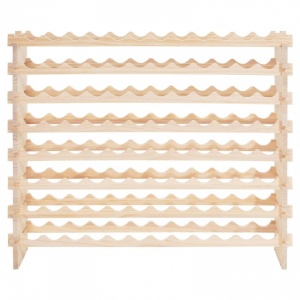 Raft modular pentru 96 sticle de vin, Stivuibil, Lemn, 8 Niveluri, 1130 x 290 x 962 mm - Img 4