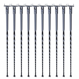 Set 10 stalpi balustrada, Vivatechnix 13 x 13 x 1122mm, Negru mat, accesorii prindere - Img 3