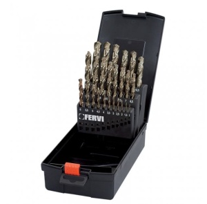 Set burghie DIN338 HSS 135° - Co 8% COBALT P064/25A, Fervi