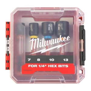 Set de 4 chei tubulare magnetice cu coada 1/4"Hex, Shockwave Impact Duty™, 4932492445 Milwaukee