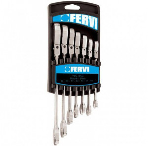 Set de chei combinate articulate 8-19 mm 0690/07P, Fervi