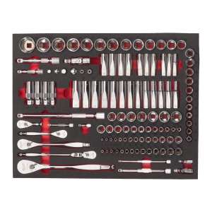 Set insertie spuma cu chei tubulare si clicheti 1/4", 3/8", 1/2", 119buc, 4932498518 Milwaukee