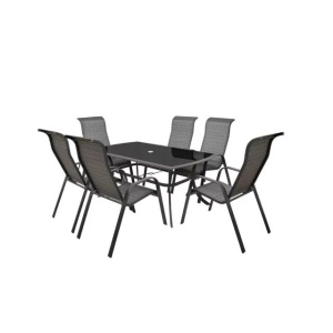Set mobilier pentru gradina HECHT Honey Set Maxi, aluminiu/sticla, masa 168 x 97 x 72 cm, 6 x scaune 57 x 86 x 111 cm