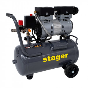 Stager HM0.75JW/24 compresor aer, 24L, 8bar, 135 L/min, monofazat, angrenare directa, silentios - Img 2