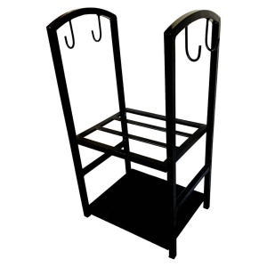 Suport pentru lemne cu 2 polite, Vivatechnix VMD-1027, Metal, Negru, 40x30x74 cm - Img 3