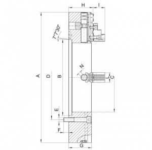 Universal pentru strung cu 4 bacuri reversibile TIP 4317, 630 mm, racord 15, Bison - Img 3