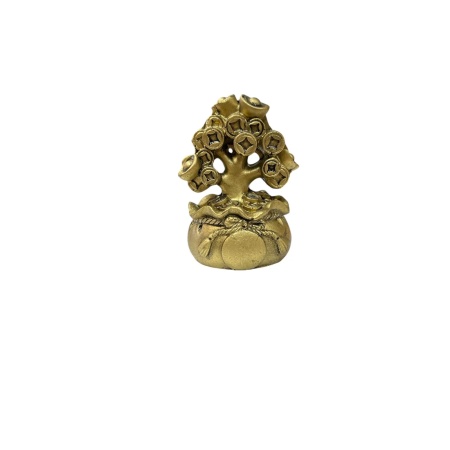 Statueta feng shui din rasina cu vasul bogatiei si pomul vietii, 7 x 4 x 4 cm