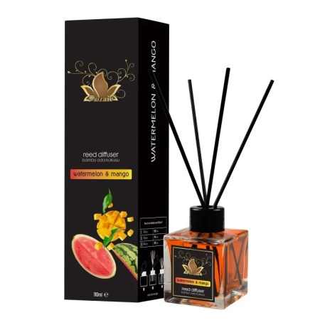 Odorizant de camera Watermelon & Mango (Pepene verde & Mango), Mozaic, cu betisoare, 110 ml