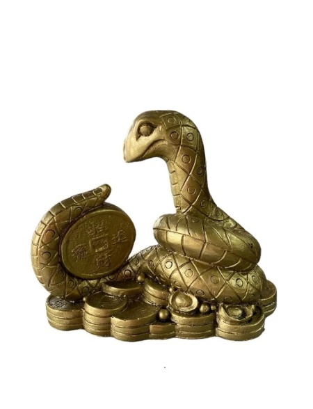Statueta Feng Shui , Sarpe cu moneda din rasina 12 x 14cm