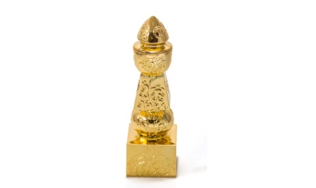 Pagoda XXL premium 5 elemente , obiect feng shui protectie puternica de ghinion, metal auriu rezistent 15.5 cm (450 g)