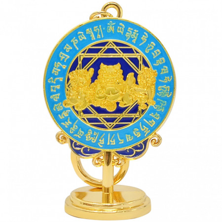 Amuleta 2024 Feng Shui - Trei gardieni ceresti si oglindă cu roata de protecție a chakrelor succes și noroc