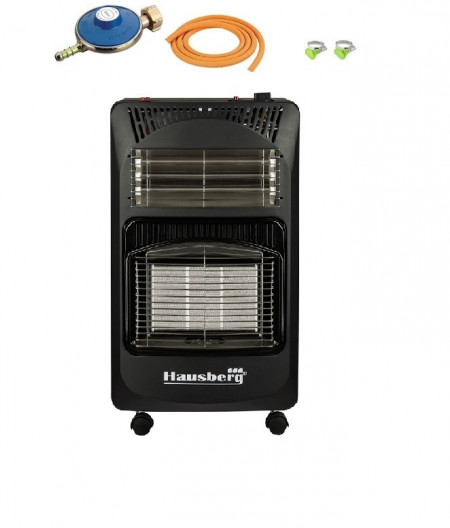 Soba gaz GPL (butelie) + electric Hausberg HB1022 , 4.2 kW, aprindere electrica, arzator ceramic, 3 trepte