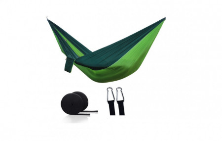Hamac Country Side  GOBI , ultra portabil, din material parasuta, 100% nailon , impermeabil, max 110kg, 136x275cm, verde