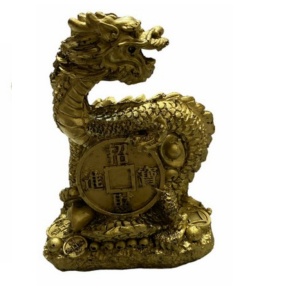 Dragon cu moneda din rasina 11x8cm, model FS503