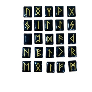 Set 25 de rune gravate din onix 20 mm x 15 mm