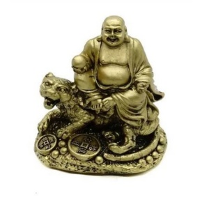 Statueta Feng Shui Tigru cu Buddha vesel - 8cm,FS204