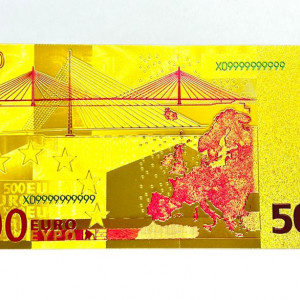 Bancnote feng shui 5,10,20,50,100,200,500 euro , polimer auriu metalic calitativ , amulete feng shui abundenta in marimea celor originale - Img 8