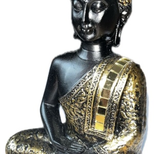 Statueta aurie GOBI Feng Shui Buddha Mangala Karigaari India 15x10x5 cm - Img 2