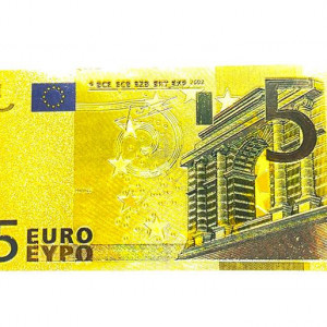 Bancnote feng shui 5,10,20,50,100,200,500 euro , polimer auriu metalic calitativ , amulete feng shui abundenta in marimea celor originale - Img 2