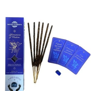 Betisoare parfumate Affirmations of Wisdom-Sacred Elements Ritual Kit cu LAPIS LAZULI