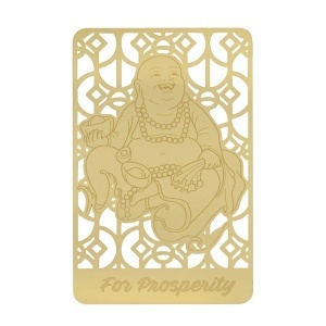 Card Portofel Auriu Buddha Râzător 2026 GOBI® feng shui Pentru prosperitate, abundență și noroc