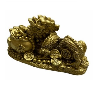 Dragon din rasina cu sacul de bani 9,3x5,5cm, model FS500