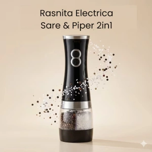 Rasnita Electrica Sare si Piper Brio 2in1, Reglaj Granulatie, Actionare Automata, Compartiment Transparent - Img 3