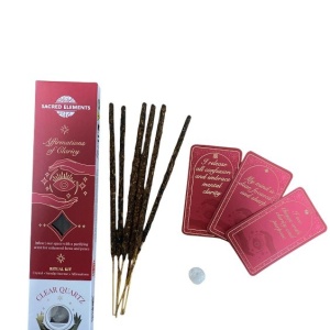 Betisoare parfumate Affirmations of Clarity-Sacred Elements Ritual Kit cu CRISTAL DE STANCA