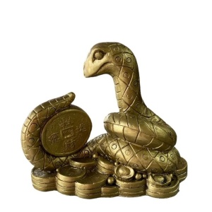 Statueta Feng Shui , Sarpe cu moneda din rasina 12 x 14cm