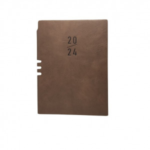 Agenda A5, datata 2024, imitatie piele maro 149 mm x 210 mm - Img 2