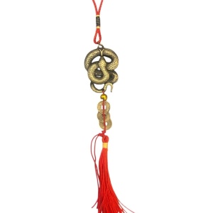 Amuleta GOBI® Feng Shui cu Șarpe Auriu și 3 Monede Norocoase – Protecție, Prosperitate și Energie Pozitivă