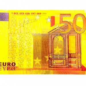 Bancnote feng shui 5,10,20,50,100,200,500 euro , polimer auriu metalic calitativ , amulete feng shui abundenta in marimea celor originale - Img 4