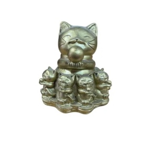 Pisica Maneki Neko si pui, Feng Shui, 7.9 cm
