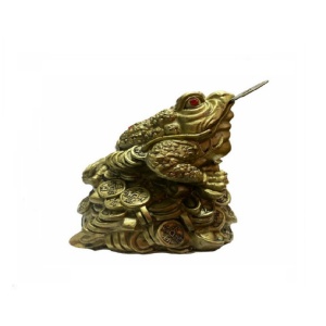 Statueta Feng Shui broasca raioasa din rasina 17cm, model FS 50