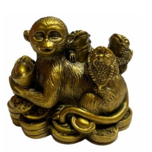 Statueta feng shui cu 3 raioase pe maimuta , 5,5 cm