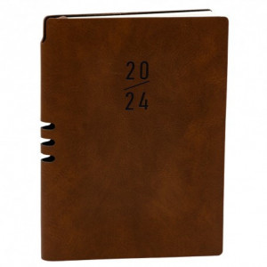 Agenda A5, datata 2024, imitatie piele maro 149 mm x 210 mm