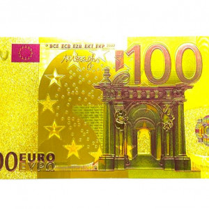 Bancnote feng shui 5,10,20,50,100,200,500 euro , polimer auriu metalic calitativ , amulete feng shui abundenta in marimea celor originale - Img 5