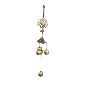 Clopot de vant cu POMUL VIETII si 4 clopotei (fi 2.5), cod CV4, dimensiuni: aprox. 45 cm