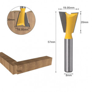 Freza lemn GOBI imbinare tip coada de randunica prindere de 8 mm