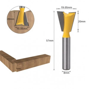 Freza lemn GOBI imbinare tip coada de randunica prindere de 8 mm