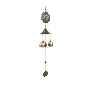 Clopot de vant cu OGLINDA BAGUA si 3 clopotei (fi 2.5), cod CV5, dimensiuni: aprox. 45 cm