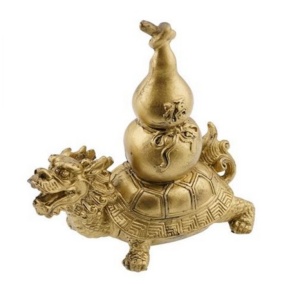 Statueta Feng Shui din rasina cu Broasca Testoasa Dragon cu Wu Lou, 11,5cm,Model Z3