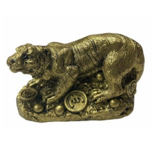 Statueta Feng Shui Tigru cu monede - 4,3cm, MODEL FS209(A)