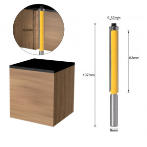 Freza lunga lemn pentru copiere cu prindere de 8 mm