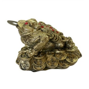 Statueta Feng Shui broasca raioasa din rasina 7,5 cm, model FS46