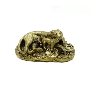 Statueta Feng Shui Tigru cu Familie - 9cm, model FS206