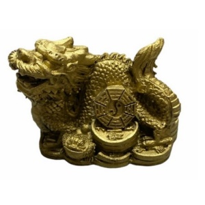 Dragon cu simbolul ying yang si raioasa din rasina 7x5cm, model FS505