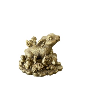 Statueta Feng Shui Iepure cu animalele zodiacului chinezesc, 10cm, FS301